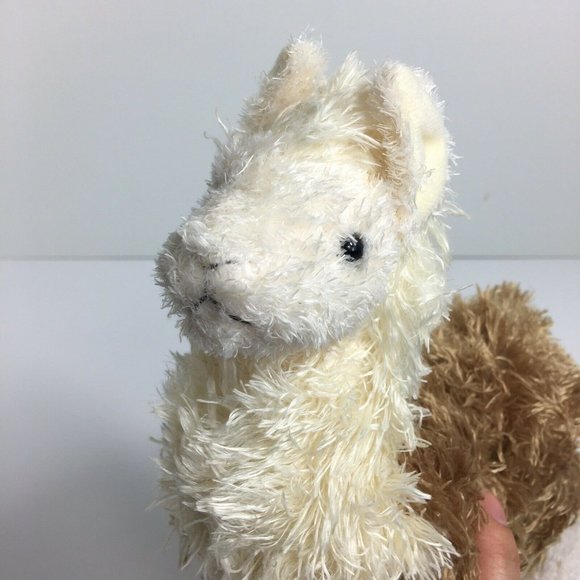 Douglas Alpaca Llama Plush Stuffed Animal White Brown 10" Cuddle Toys 2015 Stand - Picture 7 of 12